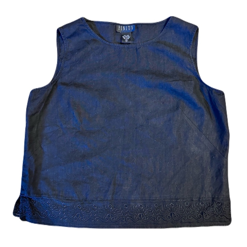 Black 100% linen tank women’s size 14 #90s